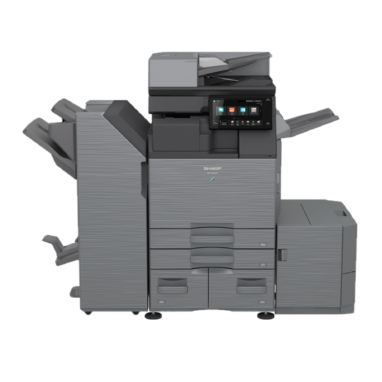 A black colored multifunction printer
